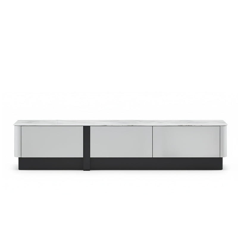 BREY Tempered Glass TV Cabinet & Coffee Table with Shoe Cabinet