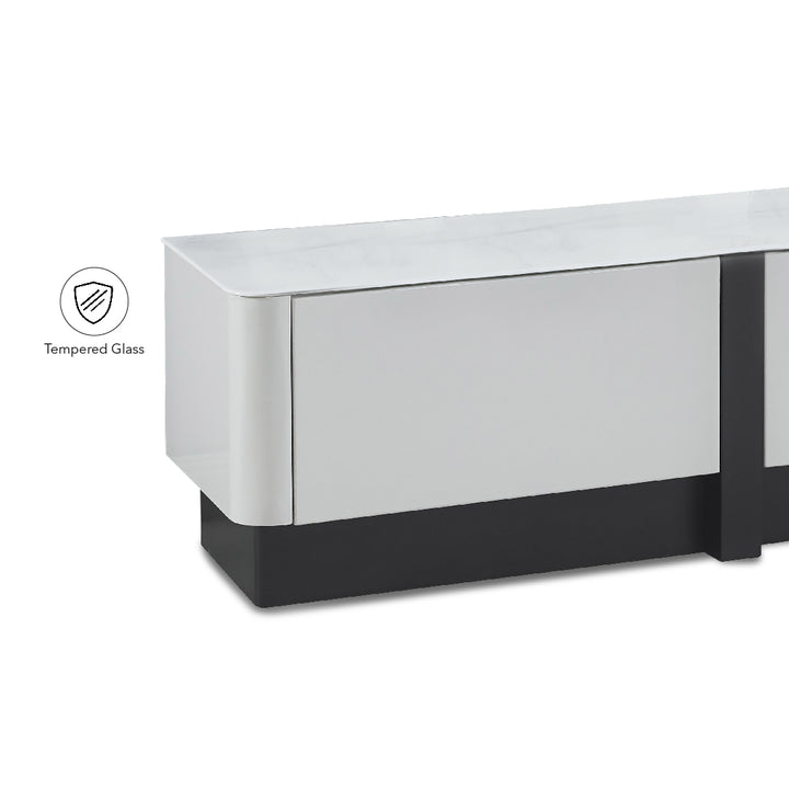 BREY Tempered Glass TV Cabinet