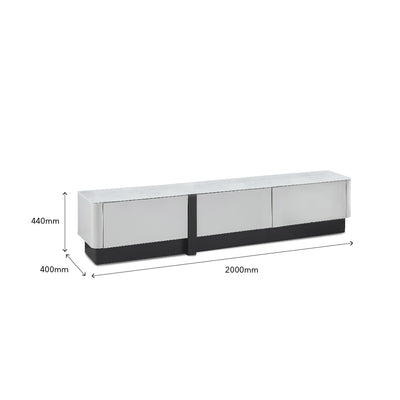 BREY Tempered Glass TV Cabinet & Coffee Table with Shoe Cabinet