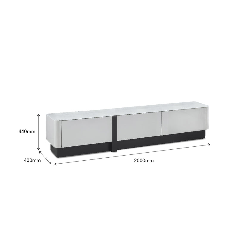 BREY Tempered Glass TV Cabinet & Coffee Table with Shoe Cabinet