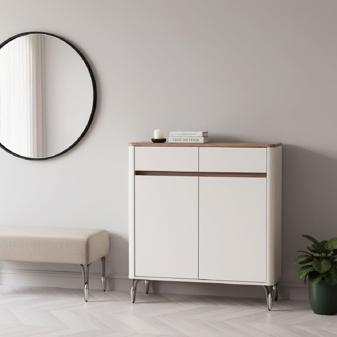 BREY Wood  2 Door Shoe Cabinet