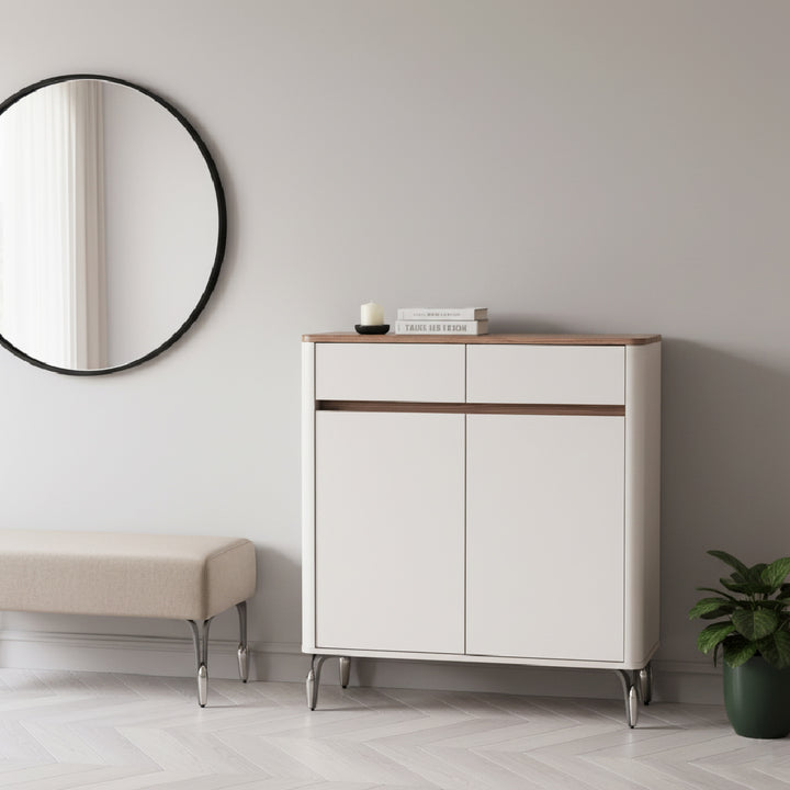 BREY Wood  2 Door Shoe Cabinet