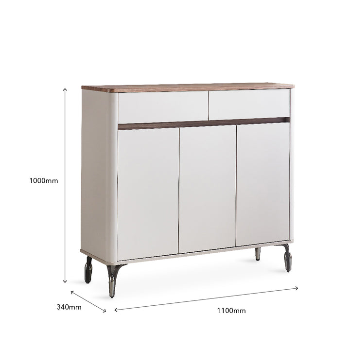 BREY Wood  3 Door Shoe Cabinet