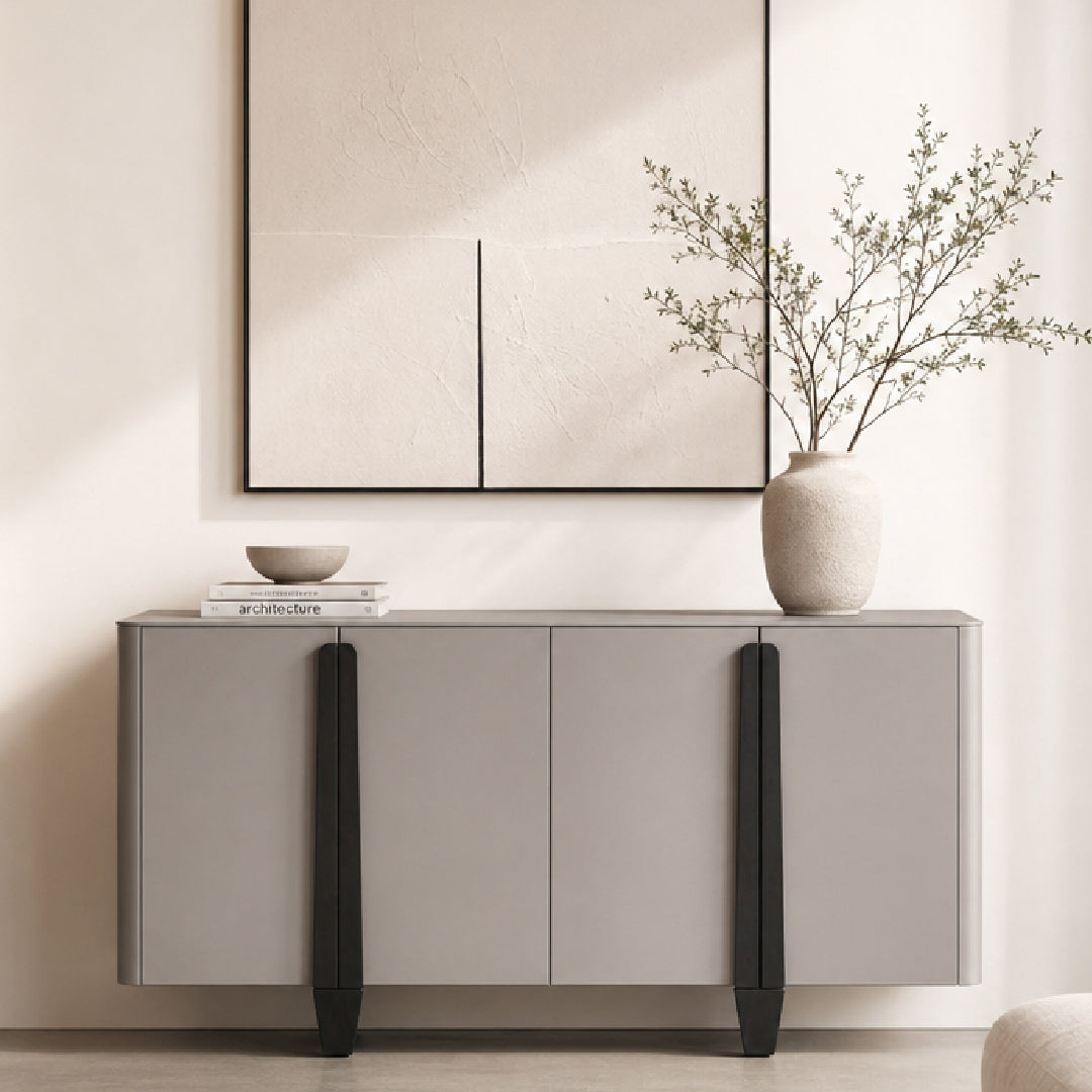 BREYAN Tempered Glass Sideboard