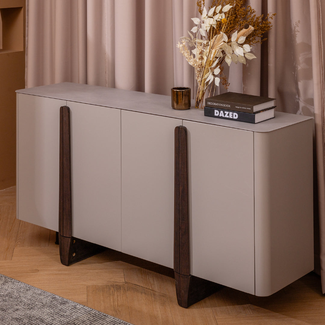 BREYAN Tempered Glass Sideboard
