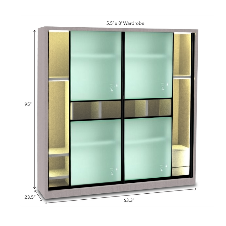 BRIGHTON Wardrobe with LED Light