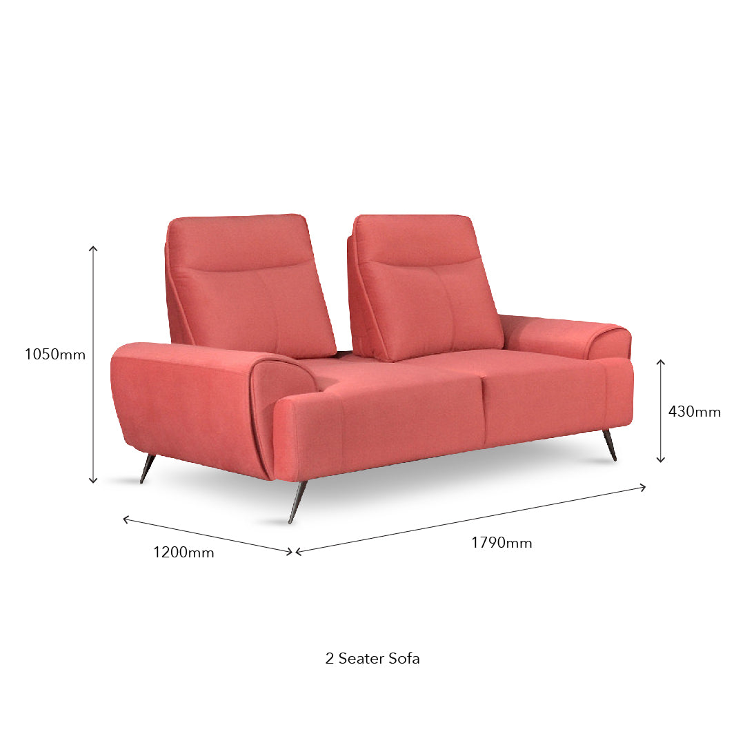 BRONWIN Push Back 2 Seater Sofa