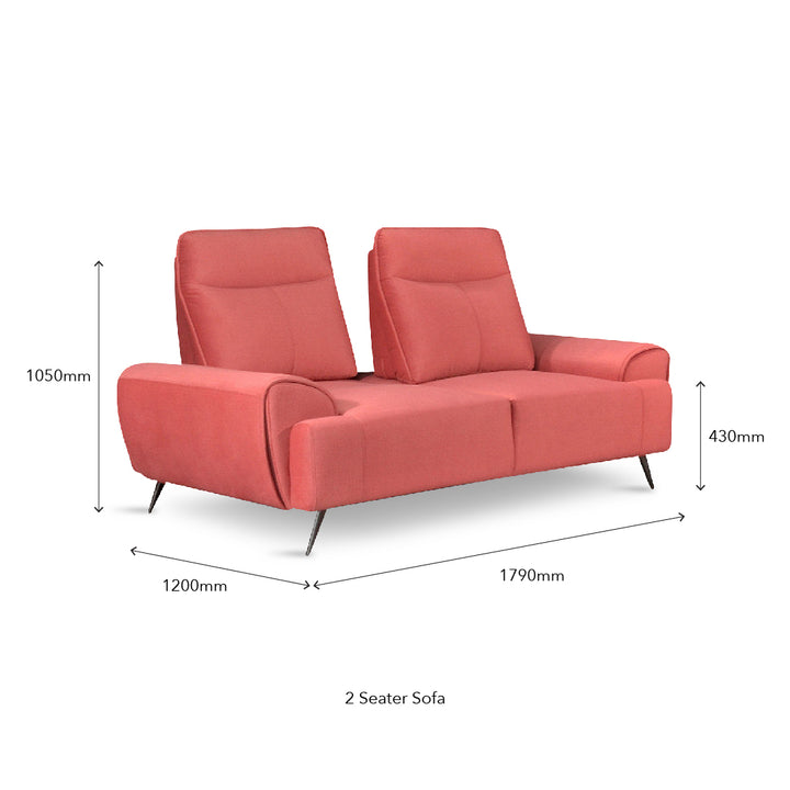 BRONWIN Push Back 2 Seater Sofa
