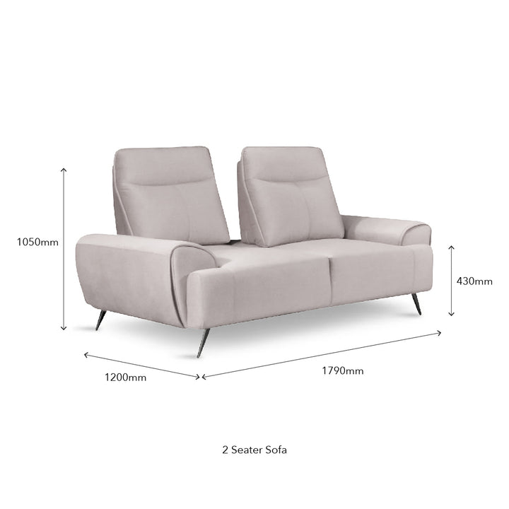 BRONWIN Push Back 2 Seater Sofa