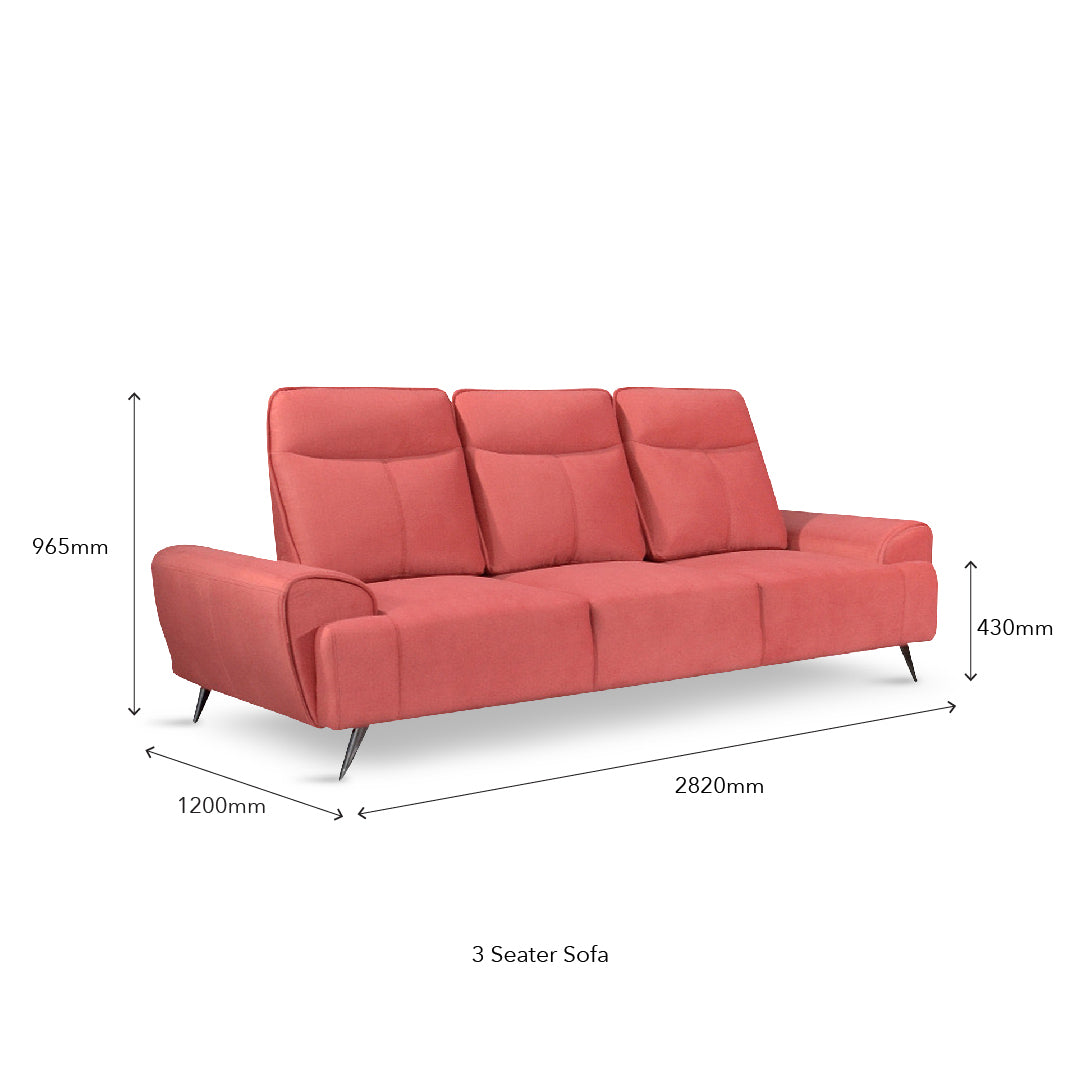 BRONWIN Push Back 3 Seater Sofa