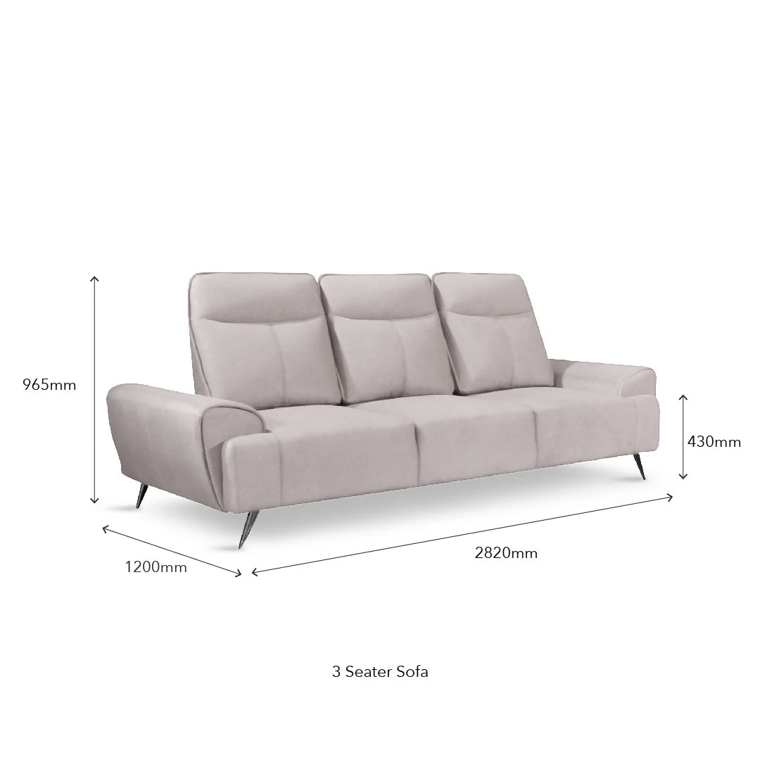 BRONWIN Push Back 3 Seater Sofa