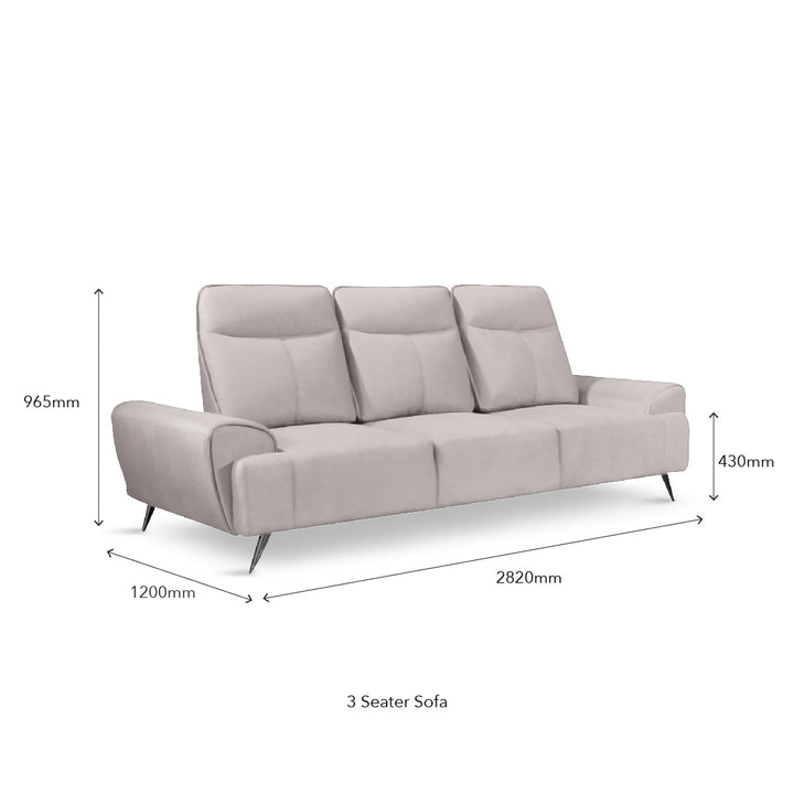BRONWIN Push Back 3 Seater Sofa