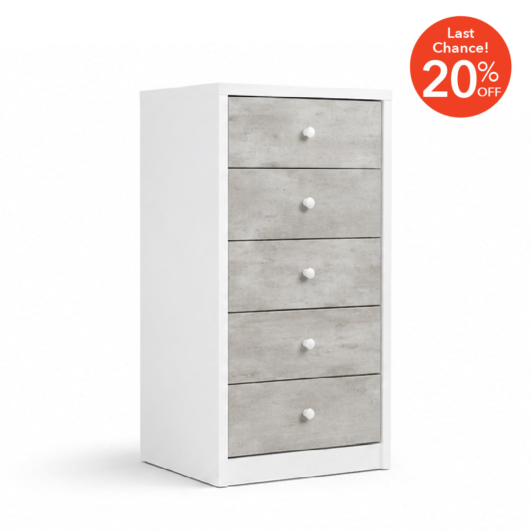 CASPER 5 Chest of Drawers (Cement)