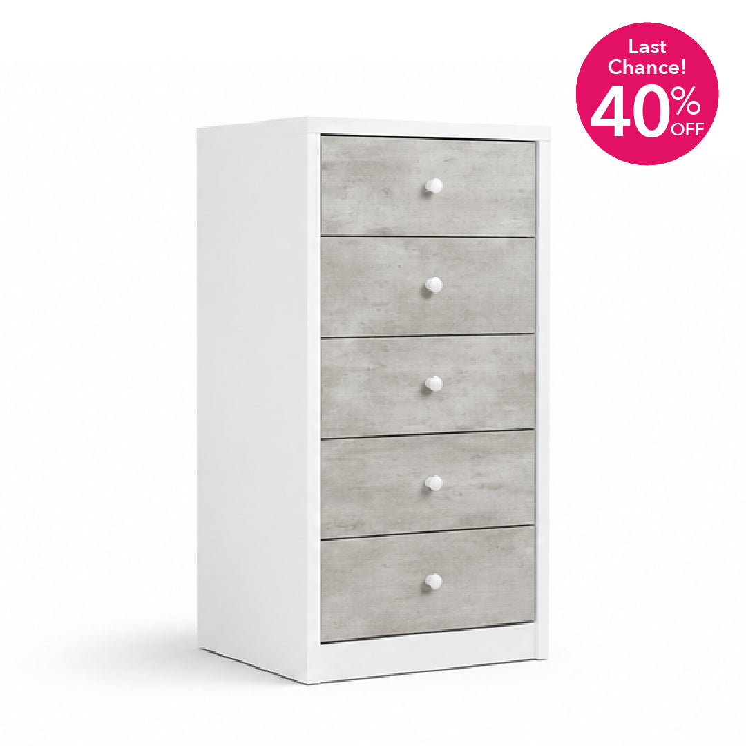 CASPER 5 Chest of Drawers (Cement)