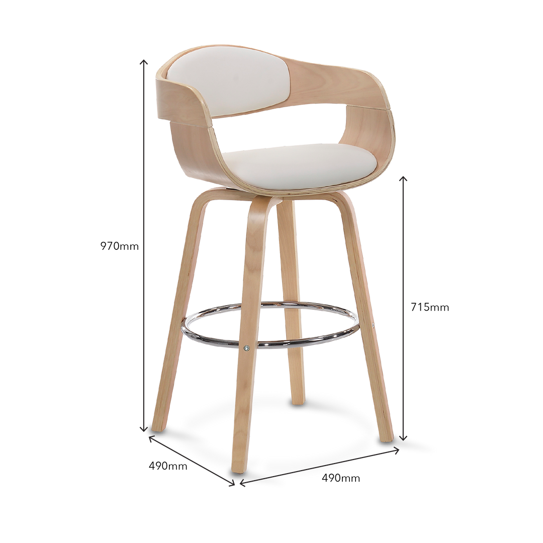 CHARLIZE Swivel Bar Chair White