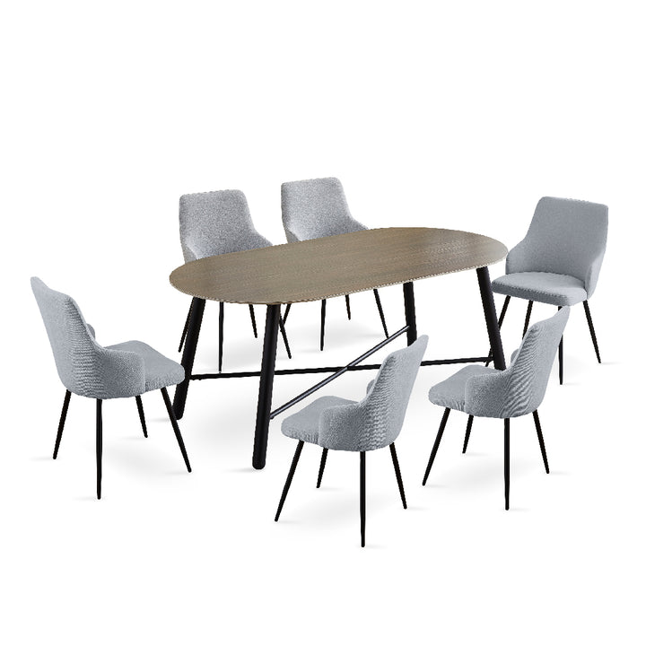 CATHERINE Dining Set Light Grey