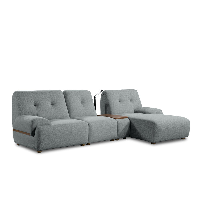 COEY L Shape Sofa with Console Table Dark Slate Grey