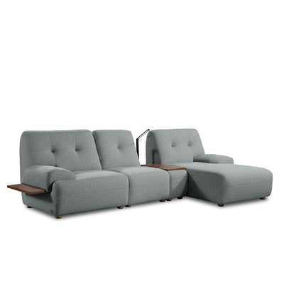 COEY L Shape Sofa with Console Table Dark Slate Grey