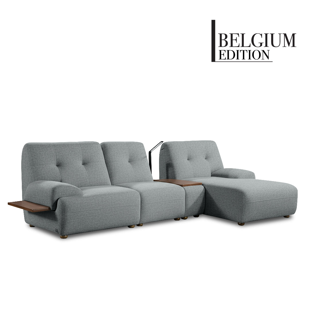 COEY L Shape Sofa with Console Table Dark Slate Grey