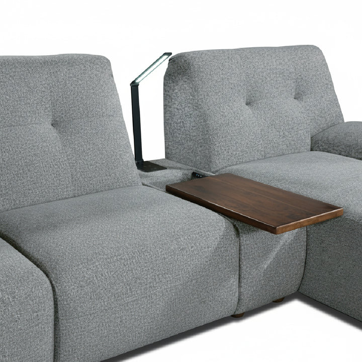 COEY L Shape Sofa with Console Table Dark Slate Grey