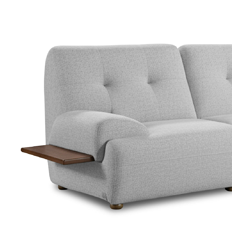 COEY L Shape Sofa with Console Table Pastel Grey