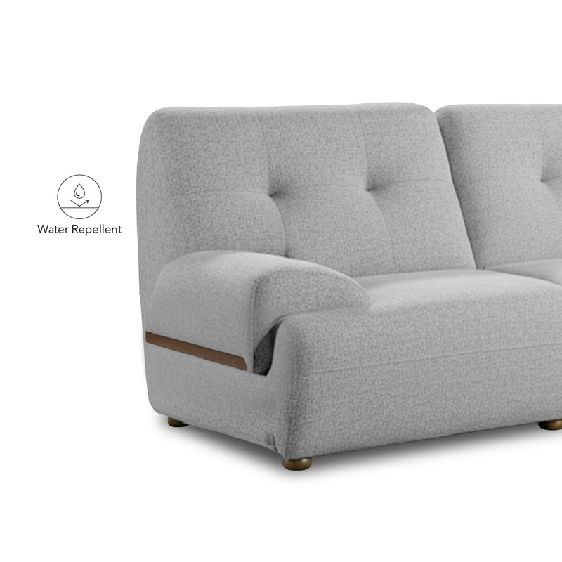 COEY L Shape Sofa with Console Table Pastel Grey