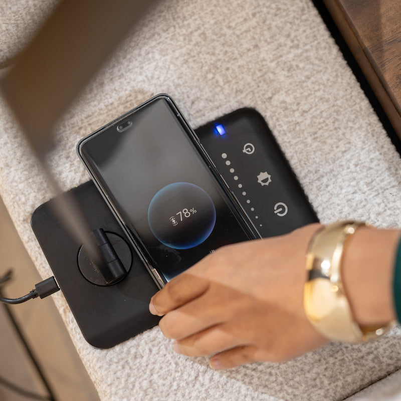 COEY L Shape Sofa with Console Table Pastel Grey