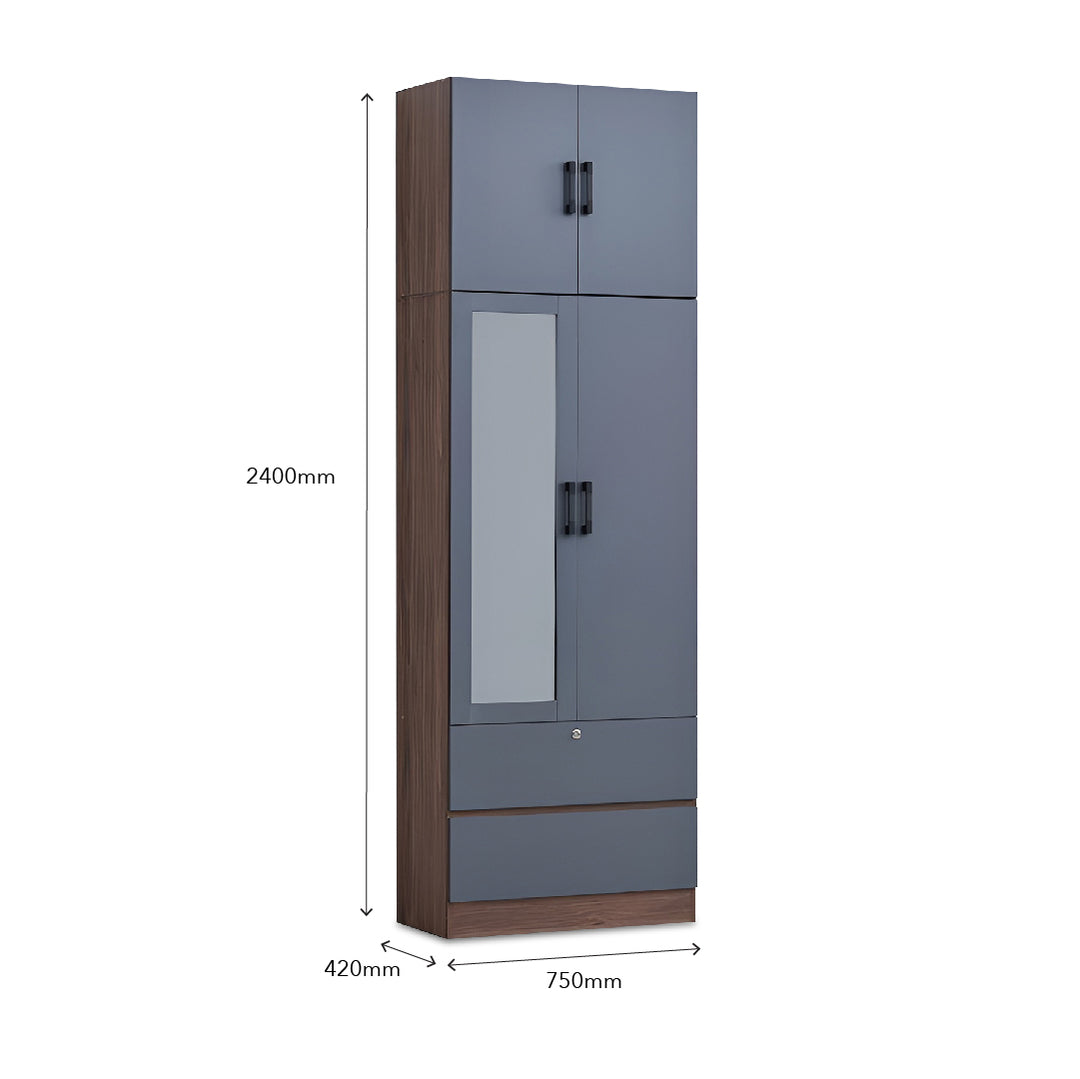 CRAWTON 2 Door Wardrobe with Top Storage