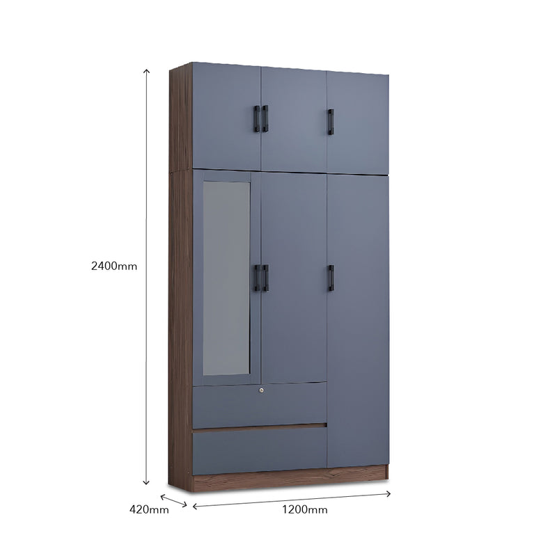 CRAWTON 3 Door Wardrobe with Top Storage