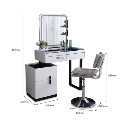 DAIENE LED Mirror Dresser with Chair