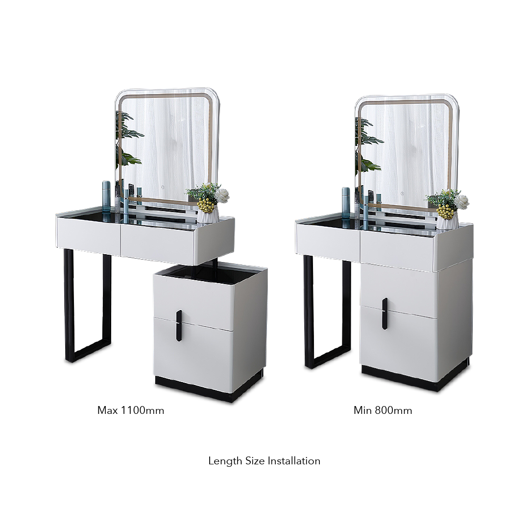 DAIENE LED Mirror Dresser with Chair