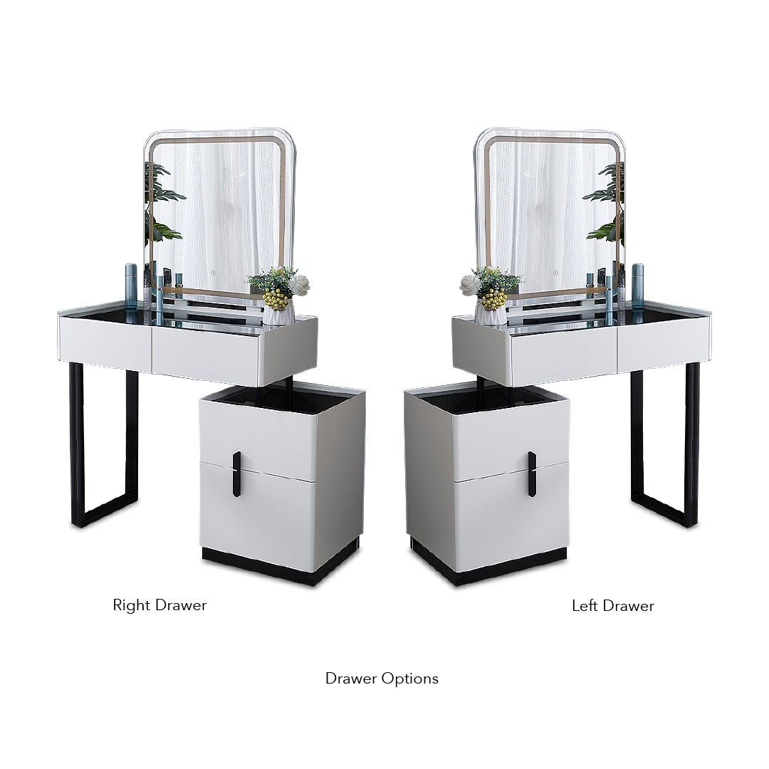 DAIENE LED Mirror Dresser with Chair
