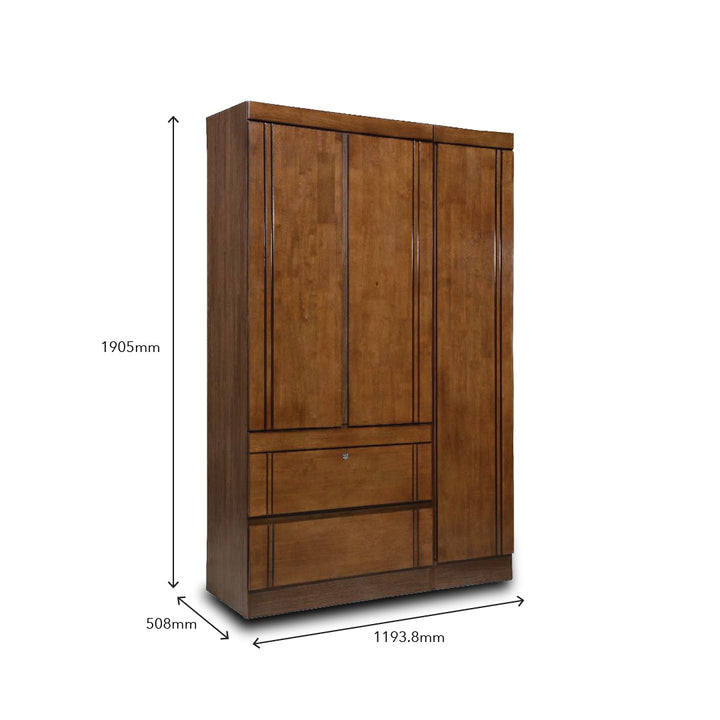 DAYLEY 3 Door Wardrobe (Walnut)