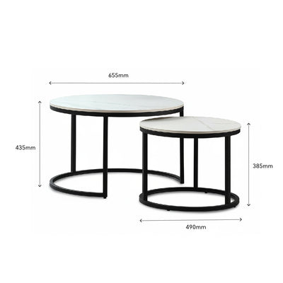 DITTI Ceramic Coffee Table Set Black