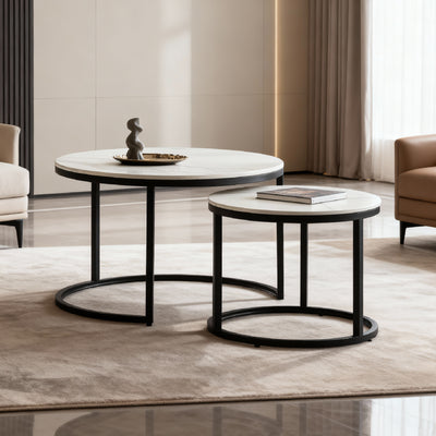 DITTI Ceramic Coffee Table Set Black