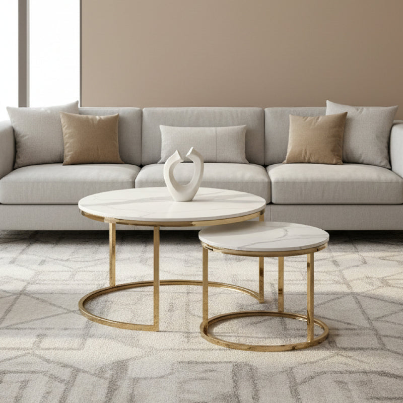 DITTI Ceramic Coffee Table Set Gold
