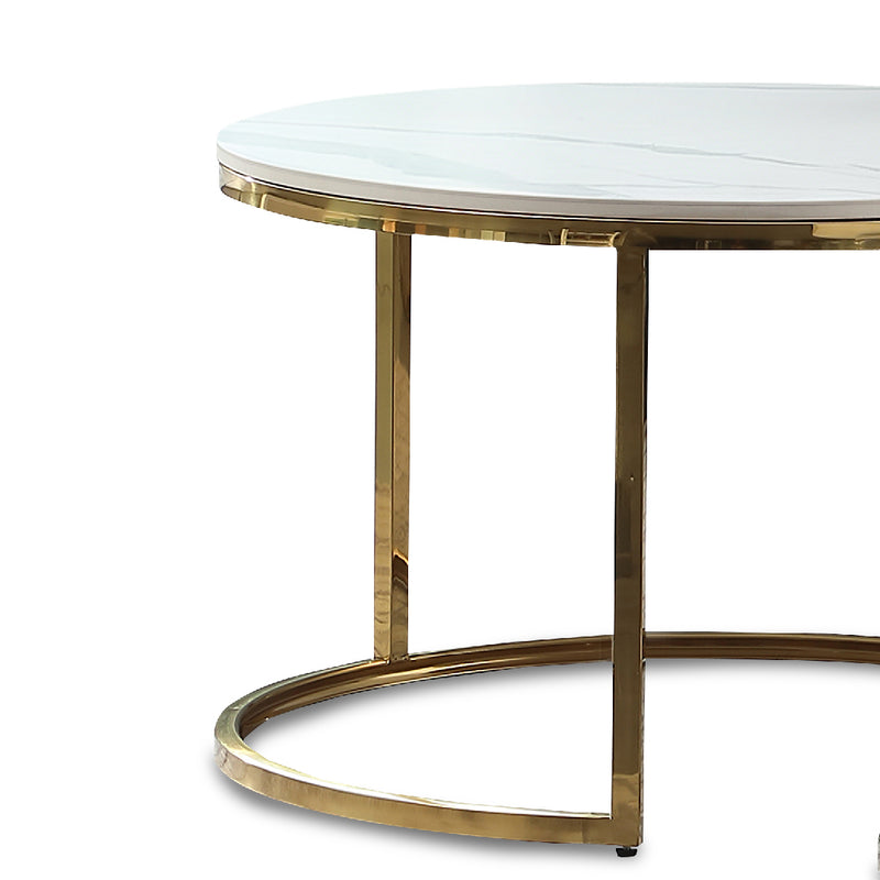 DITTI Ceramic Coffee Table Set Gold