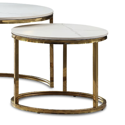 DITTI Ceramic Coffee Table Set Gold