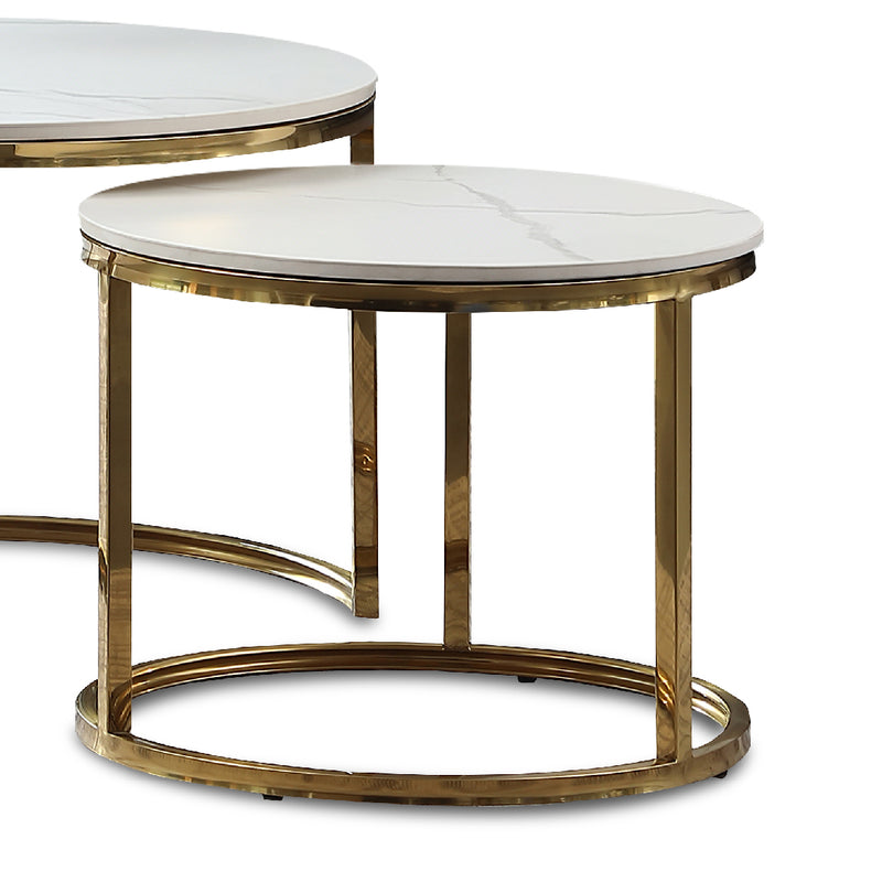DITTI Ceramic Coffee Table Set Gold