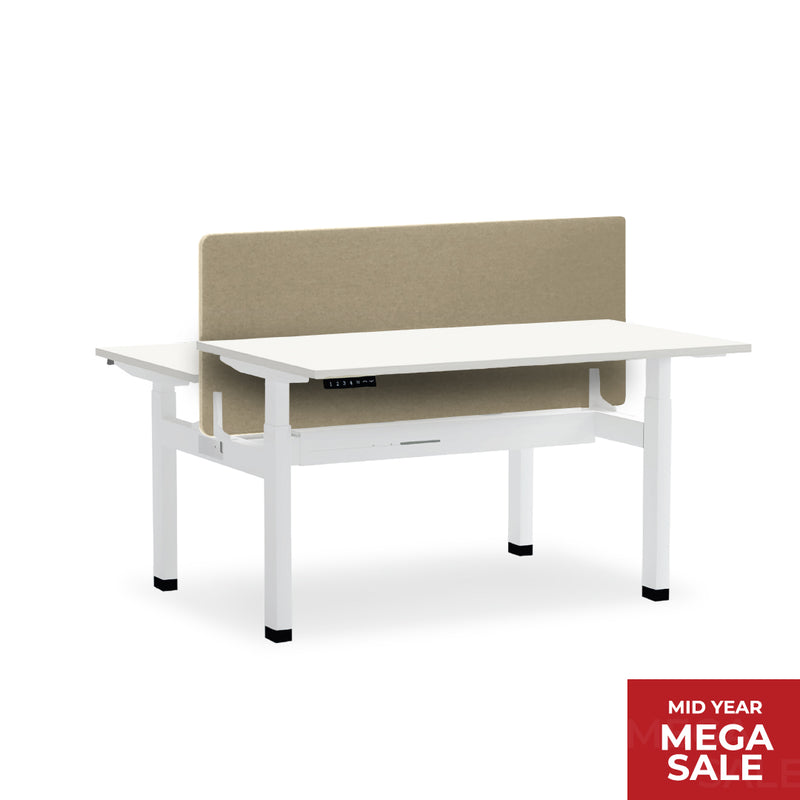 DUALFLEX Height Adjustable Workstation Desk with Panel