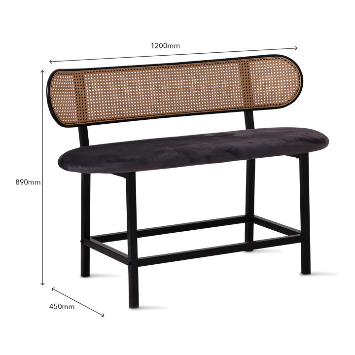 BRANTLEY Island Bench Dark Grey