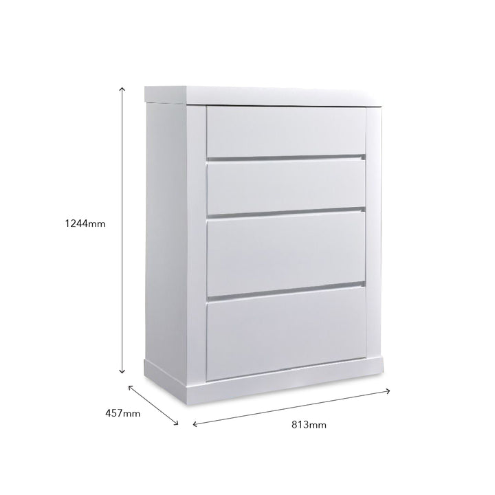 DAYLEY 4 Chest of Drawer White