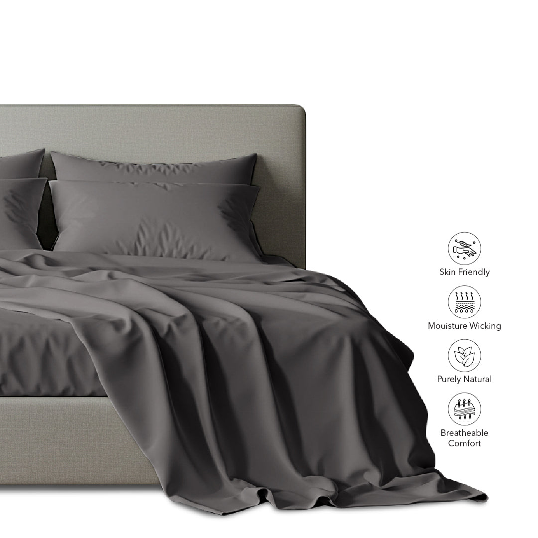 DEEP GREY Luxury Egyptian Cotton Bedsheet Set