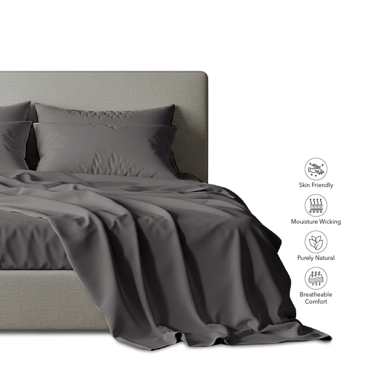 DEEP GREY Luxury Egyptian Cotton Bedsheet Set