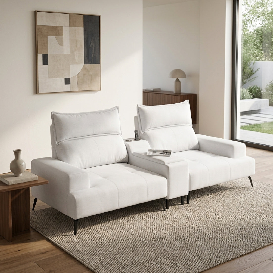 DEROIT 2 Seater Sofa with Console Table