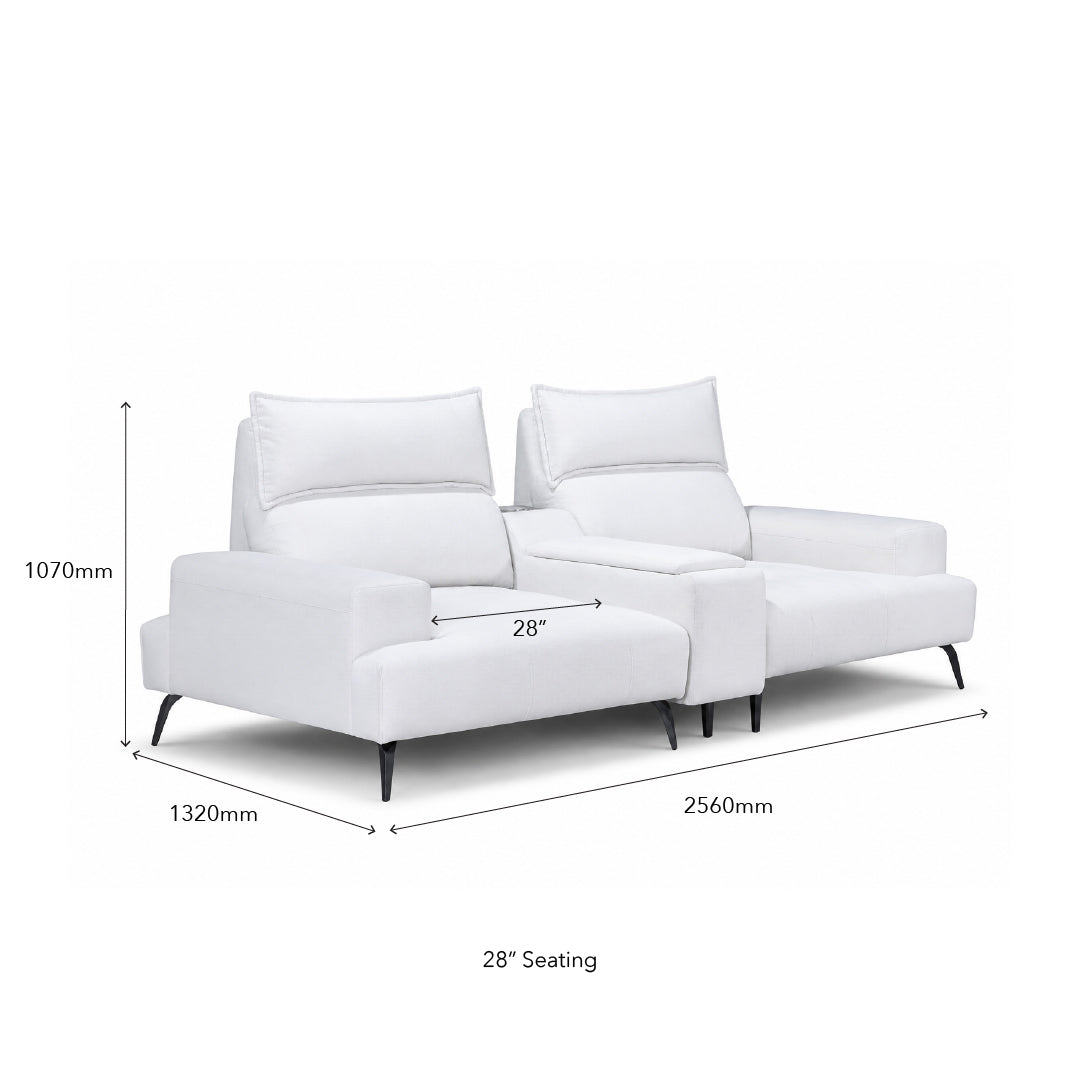 DEROIT 2 Seater Sofa with Console Table