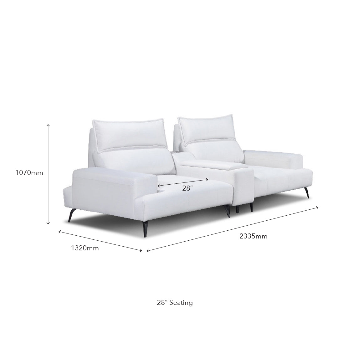 DEROIT 2 Seater Sofa with Console Table