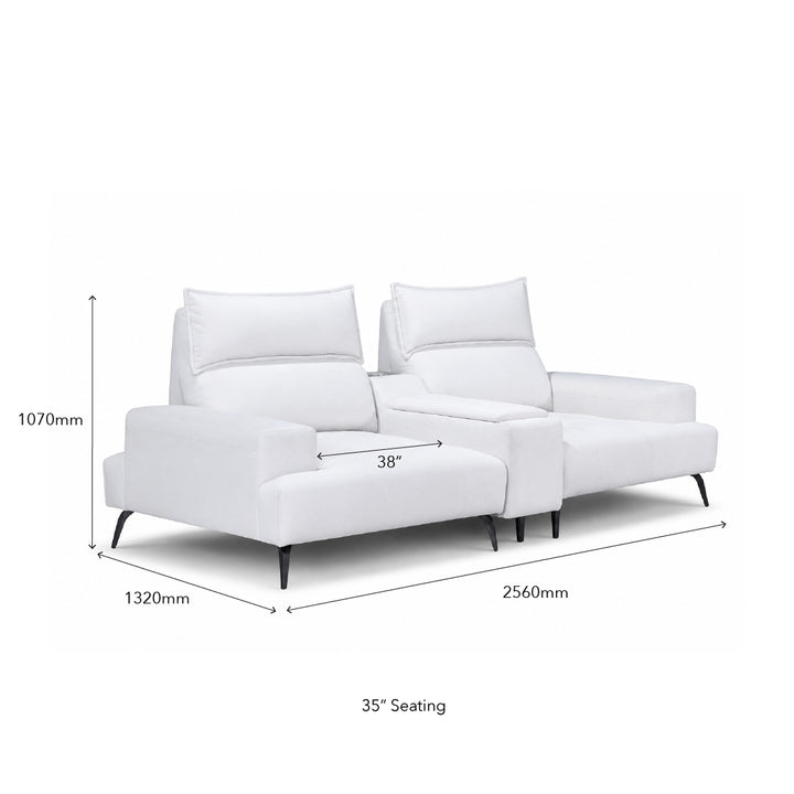 DEROIT 2 Seater Sofa with Console Table