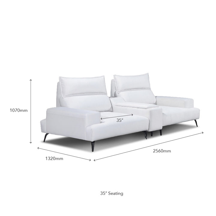 DEROIT 2 Seater Sofa with Console Table