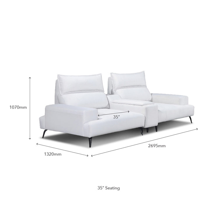 DEROIT 2 Seater Sofa with Console Table